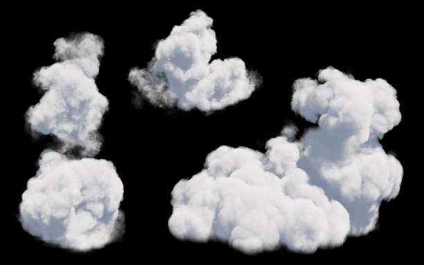 云被隔离在透明的背景上。白云、薄雾或烟雾背景。三维渲染图片下载