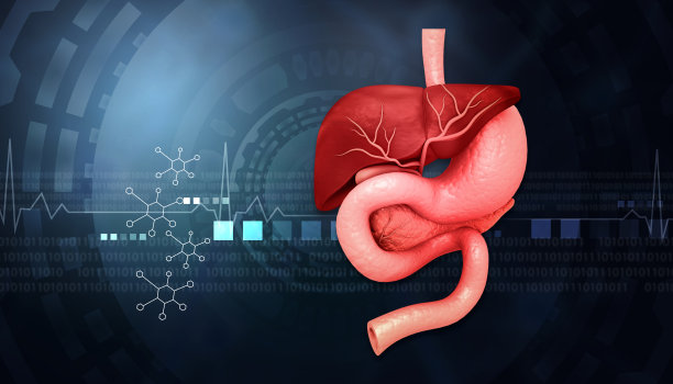 人体消化系统现代技术背景图片下载