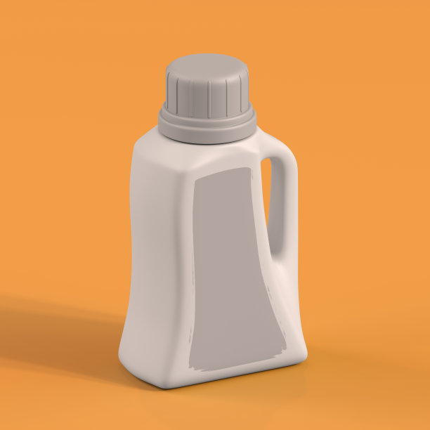 单色瓶在橙色背景，3d渲染图片下载