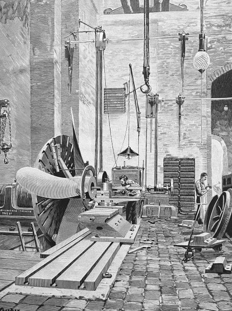 船上的螺旋桨放在车床上图片下载