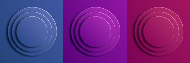 一套圆形的蓝色，粉红色，紫色的3d背景化妆品产品在Neumorphic设计。最小几何背景。前视图。矢量插图。摘要3D圆形背景。舞台楼梯和讲台的集合。图片下载