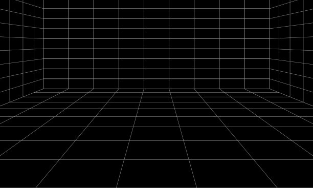 合成波线框网插图。抽象数字背景。八九十年代复古未来主义，复古浪潮网络。深空表面。霓虹灯在发光。星空背景。矢量3D渲染图片下载