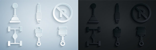 设置发动机活塞无停车或停车底盘图片下载