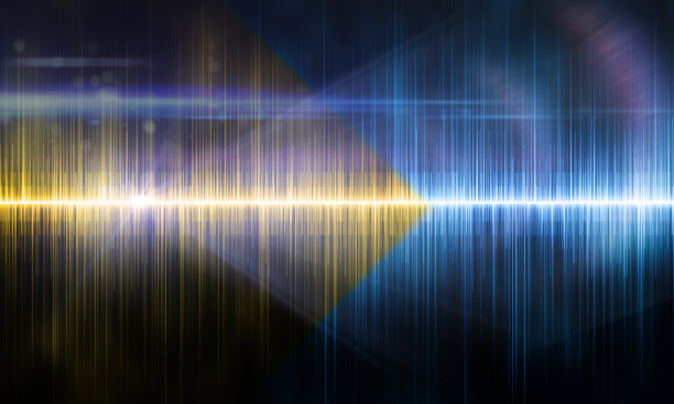 发出黄色和蓝色光的声波图片下载