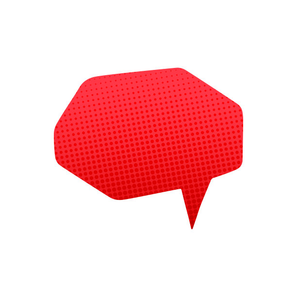 红色演讲气球在漫画风格，矢量，插图。图片下载