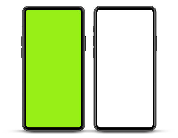 3D逼真的高质量智能手机模型与孤立的背景。智能手机模型收集。设备前视图。3D手机与阴影在白色背景。图片下载