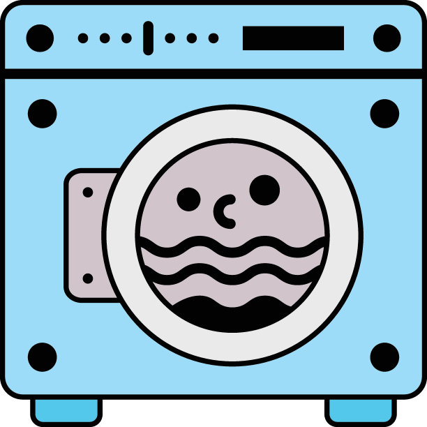 全自动洗衣矢量颜色设计，家政标志，办公室管理员标志，搬运工或清洁设备库存插图，前负荷洗衣机概念图片下载