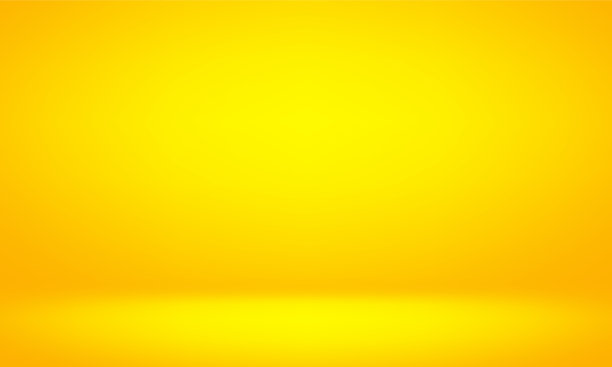 黄色梯度空房间背景与柔和的光或聚光灯在顶部，彩色背景，产品展示背景。图片下载