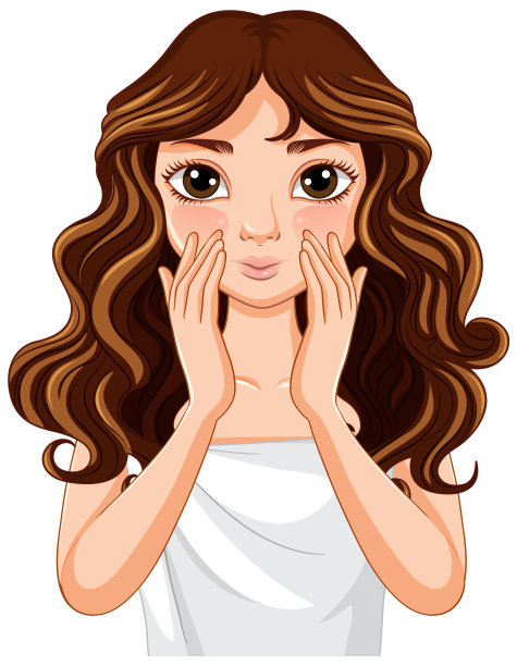 漂亮的女人用毛巾擦面霜图片下载