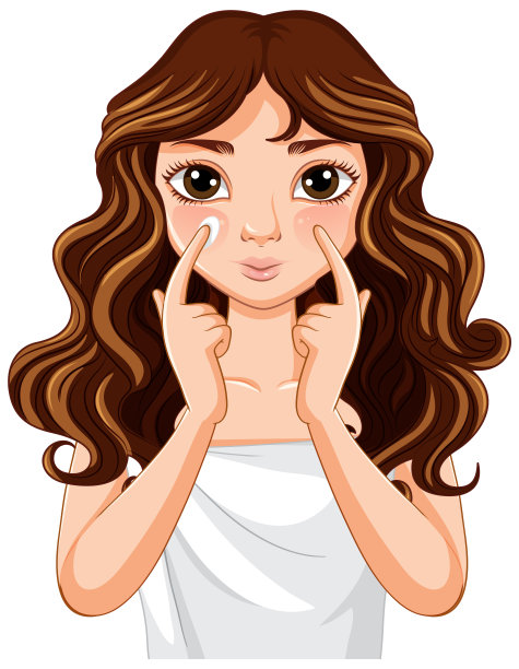 漂亮的女人用毛巾擦面霜图片下载