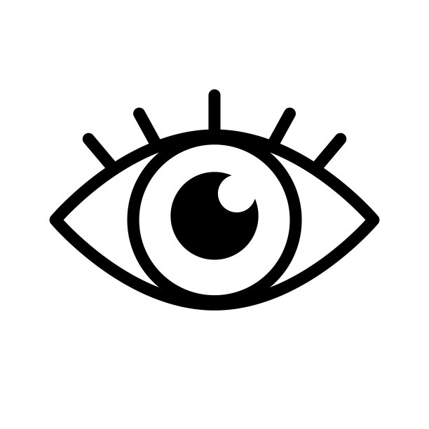 美丽的女性眼睛和睫毛图标。向量。图片下载