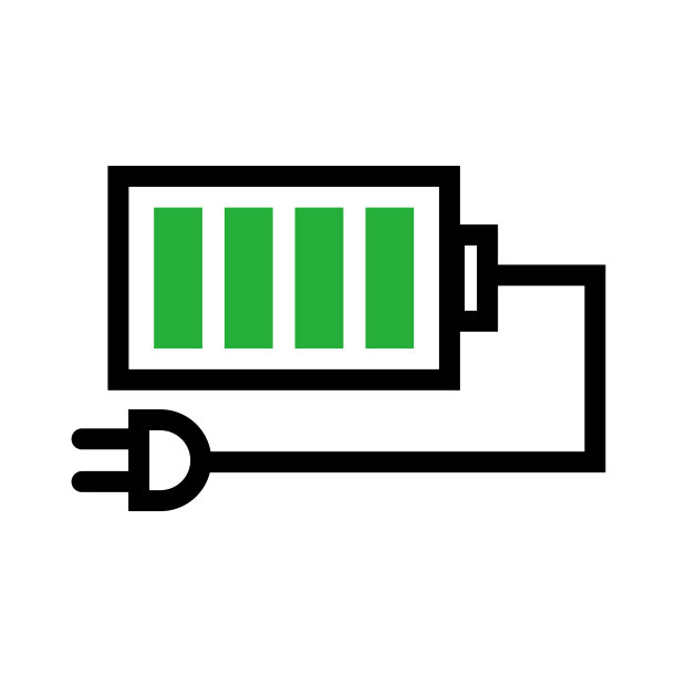 电池和插座插头图标。向量。图片下载