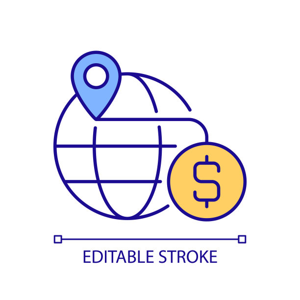 可编辑的2D图标东道国概念图片下载