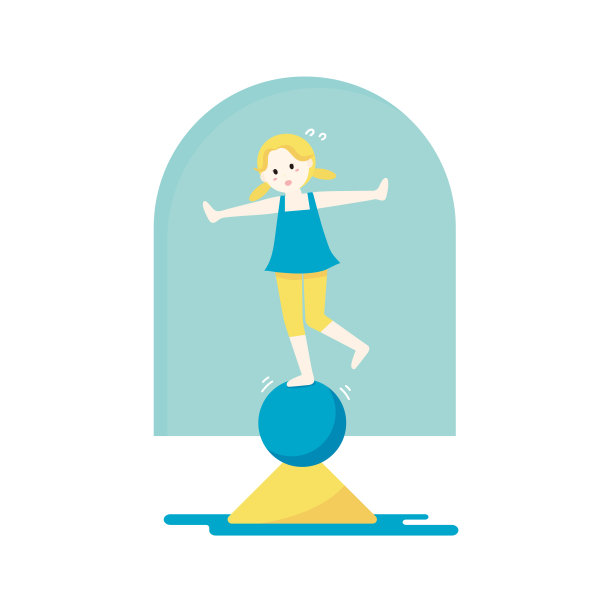 女孩平衡球尴尬图片下载