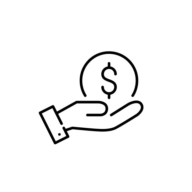 手上有美元符号的硬币。现金支付，收益和投资工具。像素完美，可编辑的笔触图片下载