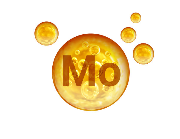 白色背景下的钼矿石金球图片下载