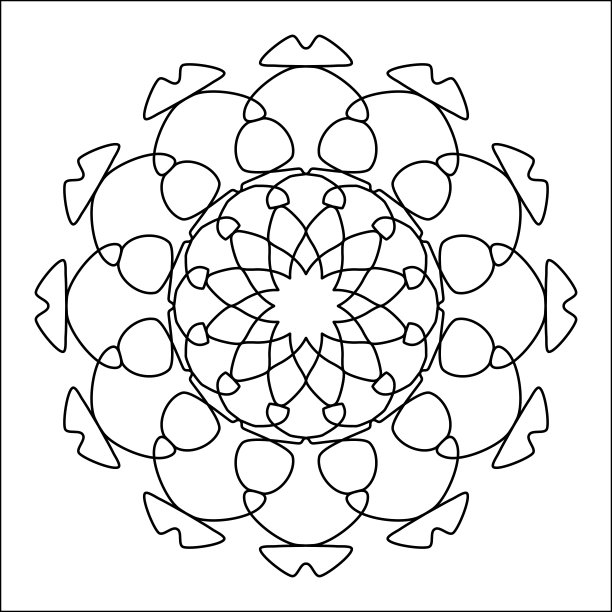 简单的曼陀罗着色图片下载
