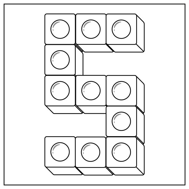 方块字母英文字母S方块素描笔触现代风格绘画图片下载