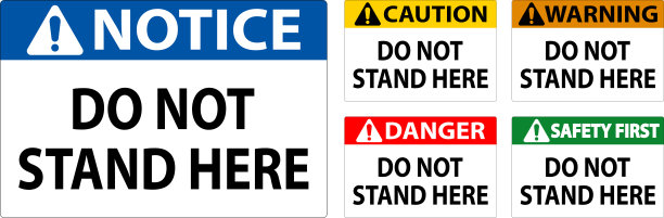 危险标志不要站在白色背景上图片下载