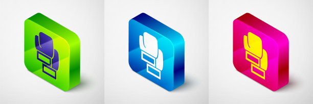 等距拳击手套图标孤立的灰色背景。方形按钮。向量图片下载