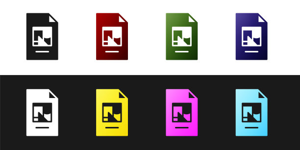 设置文件文档与插图图标隔离在黑白背景上。清单图标。经营理念。向量图片下载