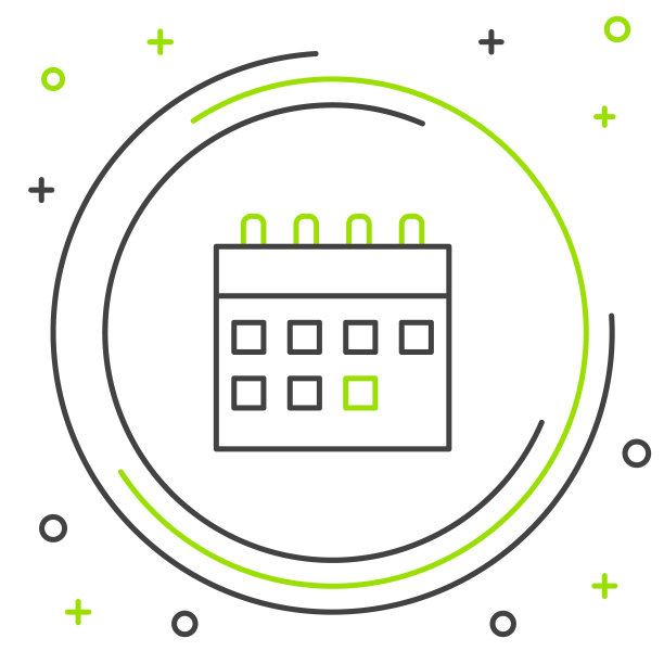 线日历图标隔离在白色背景。事件提醒符号。色彩缤纷的轮廓概念。向量图片下载