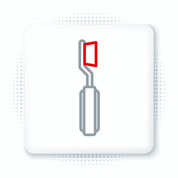 线牙刷图标隔离在白色背景。色彩缤纷的轮廓概念。向量图片下载