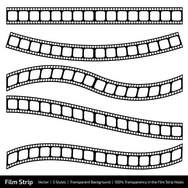 电影带矢量5风格-透明图片下载