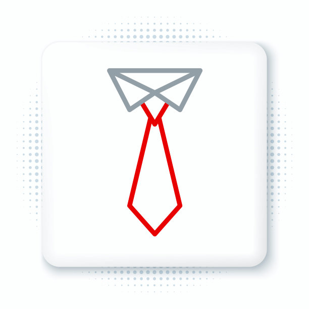 线领带图标孤立的白色背景。领带和领巾符号。色彩缤纷的轮廓概念。向量图片下载