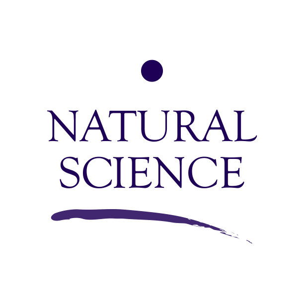 白色背景上深蓝色字母“自然科学”的标签。图片下载