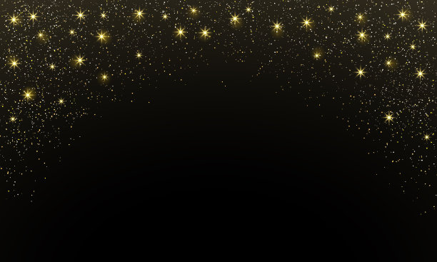 抽象的金色灯光。神奇的金粉和眩光。喜庆的圣诞背景。金色的雨。矢量插图。金色闪光纹理圣诞抽象粒子背景图片下载