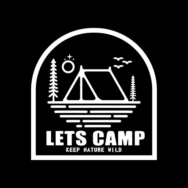 山和露营生活插图，户外探险。矢量图形用于t恤和其他用途。图片下载