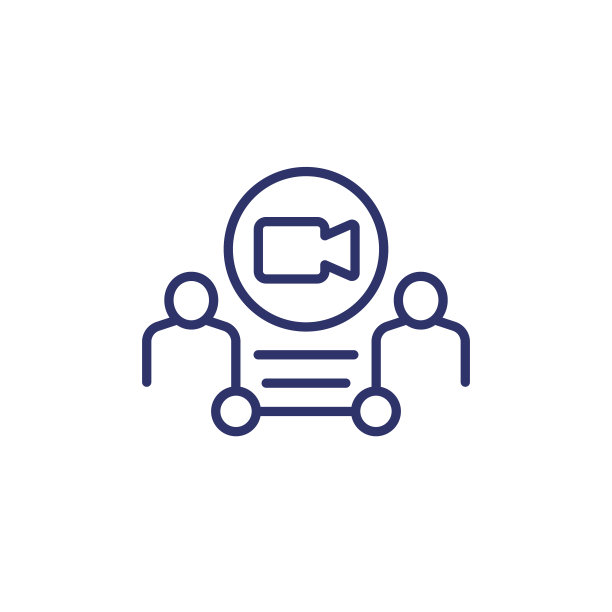 视频通话线路图标，矢量图片下载