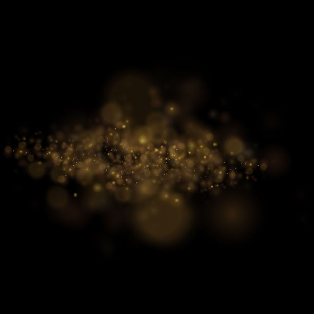 黑色背景上闪闪发光的金色仙尘颗粒图片下载