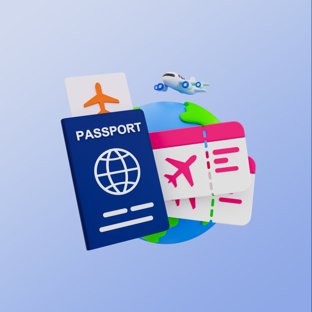 3d最小假日旅行之旅。暑假旅行。放松时间概念。带着护照和机票的环球报。3 d演示。图片下载