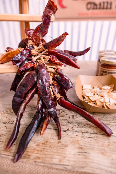 干辣椒在节日上展出。英国古宅图片下载