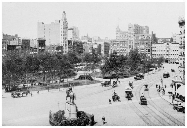 纽约的古董照片:联合广场图片下载
