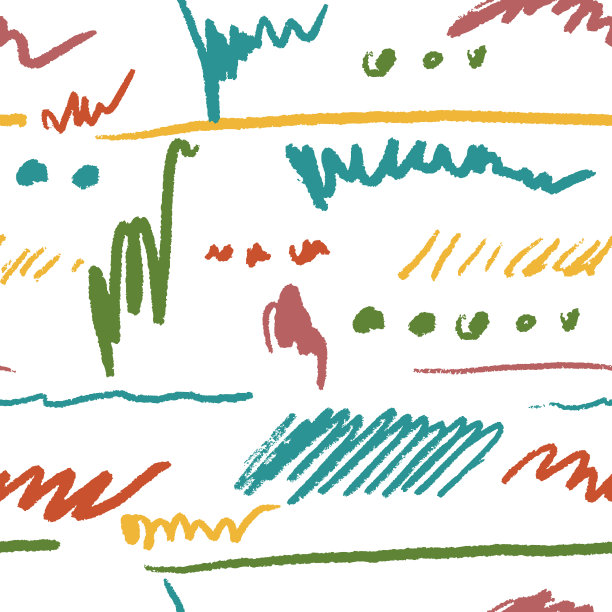 涂鸦无缝图案。手绘彩色铅笔卷线。标记画歪歪扭扭，笔画矢量插图。用画笔画草图。潦草纹理手绘壁纸。孩子们的背景图片下载