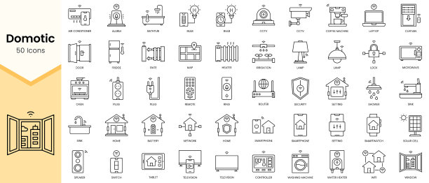 简单的轮廓集国内图标线性风格图片下载