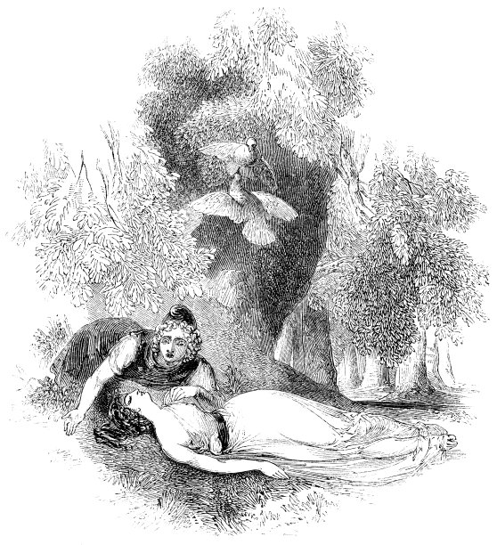 维纳斯昏倒后，阿多尼斯跪在她旁边——莎士比亚的作品图片下载