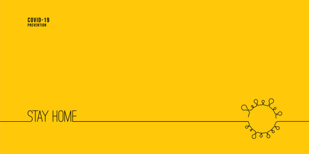呆在家里的概念。冠状病毒暴发流感作为危险流感毒株病例作为大流行概念横幅平面风格插图，新冠病毒库存插图库存插图图片下载