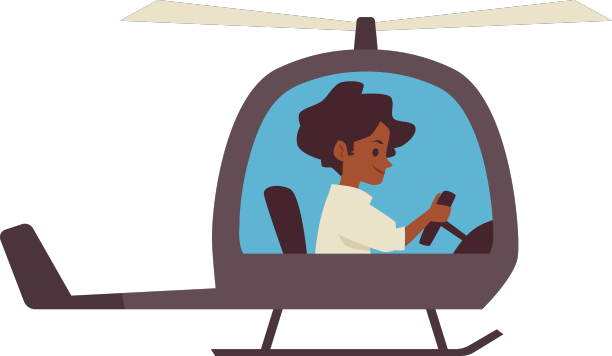 可爱的小男孩飞直升机平面卡通图片下载