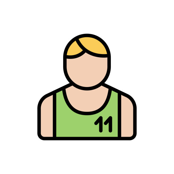 运动员线彩色填充图标孤立在白色背景。运动员职业彩色矢量图标设置为网页设计，用户界面，移动应用程序，打印polygraphy和促销业务图片下载