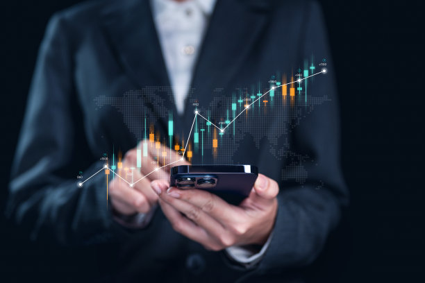 股票图表和财务图表。利用图形全息技术分析股票市场的金融总量。高质量照片图片下载