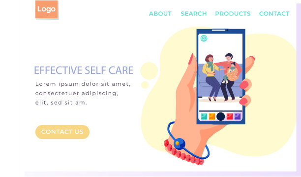 网站的布局。有效的自我护理理念。家长给孩子吃药的照片图片下载