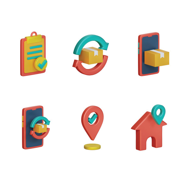 3D送货通知图标集图片下载