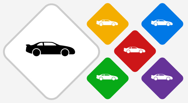 汽车颜色钻石矢量图标图片下载