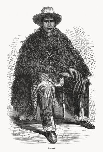 鹿脚(1828-1896)，美国塞内加赛跑者，木刻，1868年出版图片下载