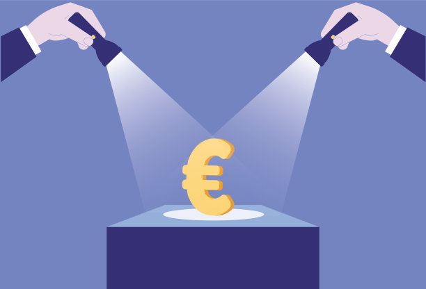 两盏手电筒照亮了欧元图片下载