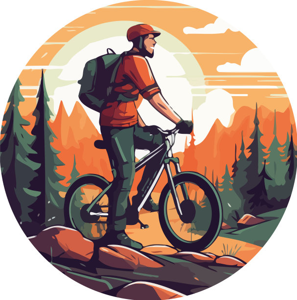 山地自行车探险一人一车图片下载